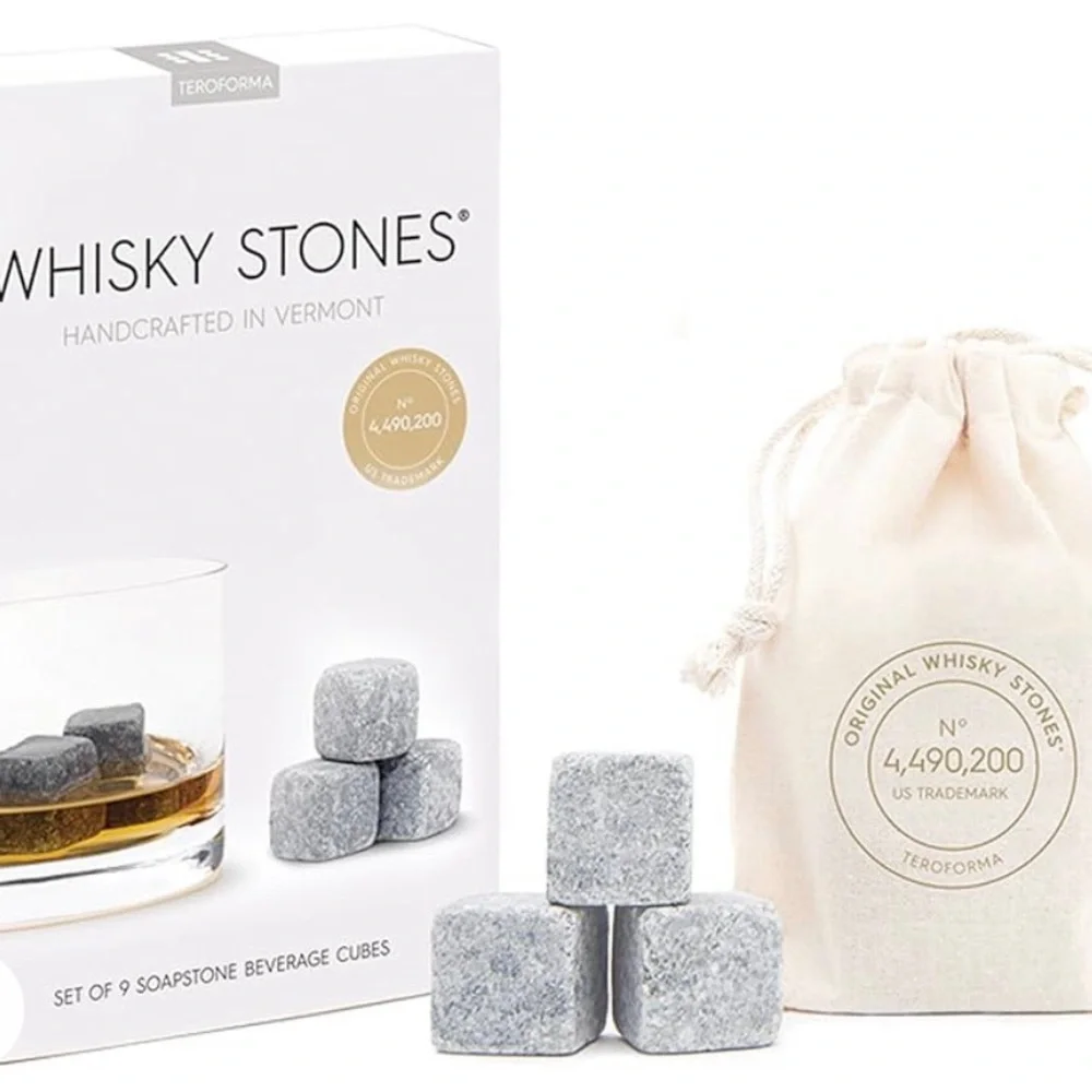 Original Whisky Stones Classic Teroforma Handcrafted Natural Soapstone Beverage